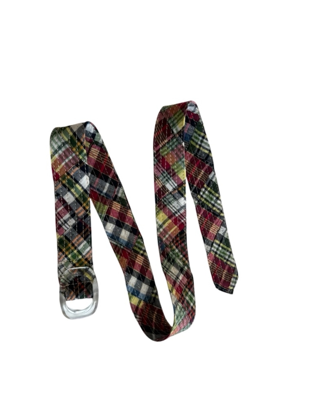 J. Crew Multicolor Plaid Quilted Fabric Belt